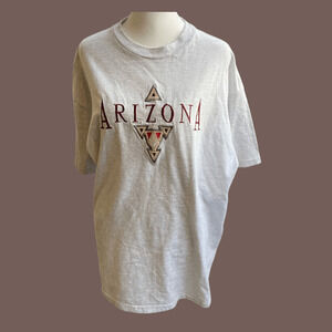 Hanes Arizona Tee | Embroidered Gray | Size XL | Vintage